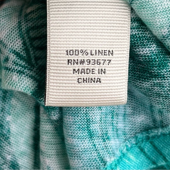 •Stylus• 100% Linen Tropical Pattern Tank Top - Size Medium - Picture 6 of 8